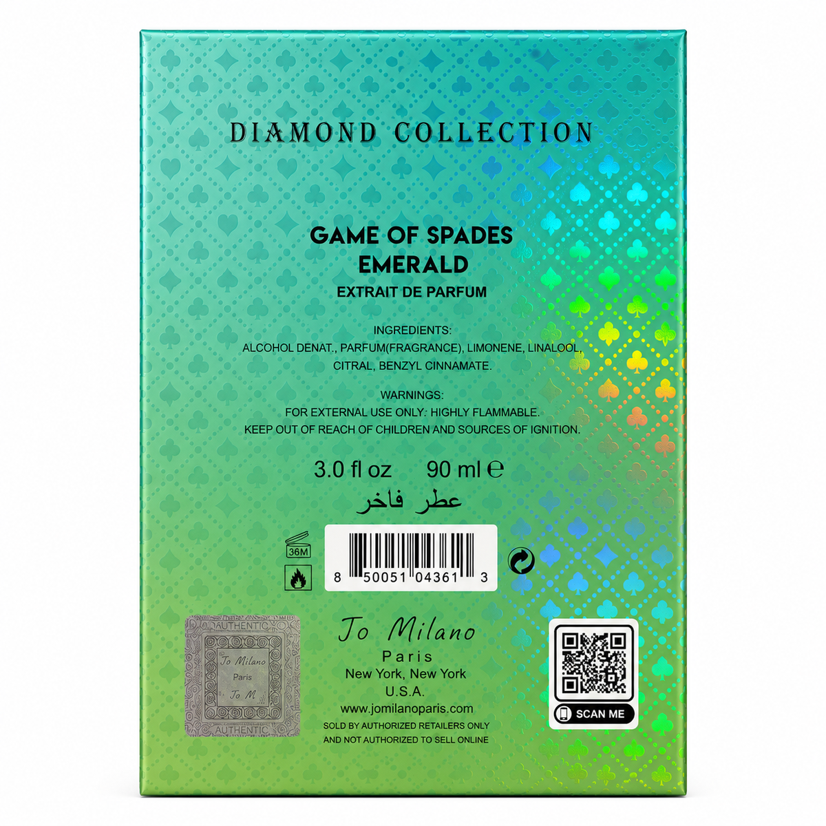 Jo Milano Paris Game of Spades Emerald Extrait de Parfum