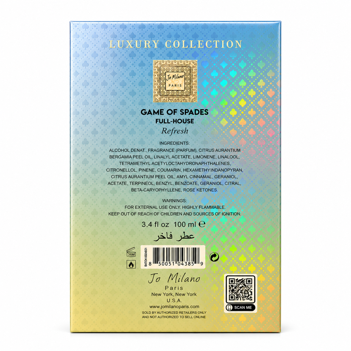 Jo Milano Paris Game of Spades Full House Refresh Extrait de Parfum