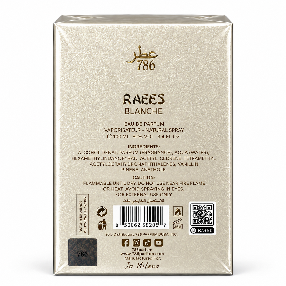 Jo Milano Raees Blanche Eau de Parfum